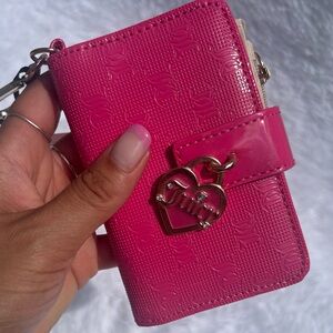 Juicy Couture Pink and Gold Key Holder with Heart Charm